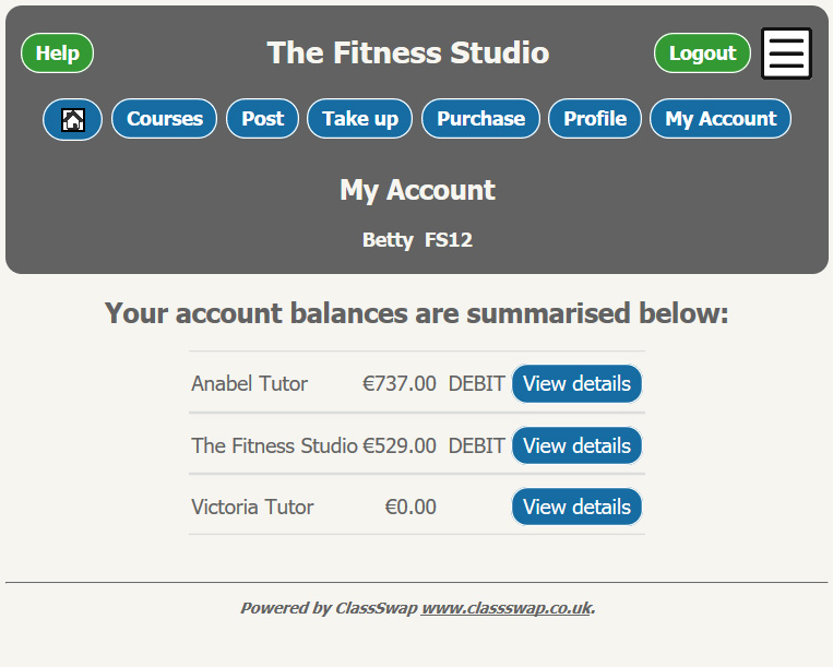 Class Swap Images - client accounts selector page