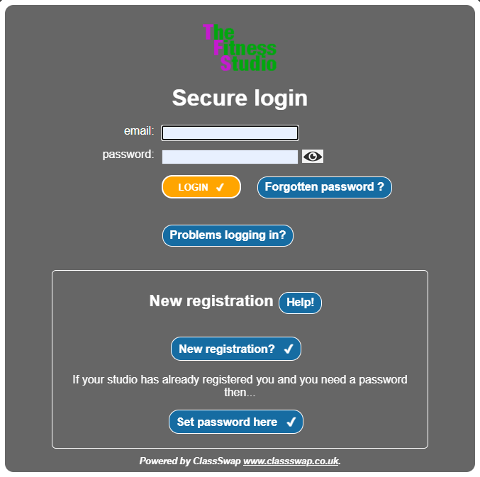 Class Swap Images - user login page